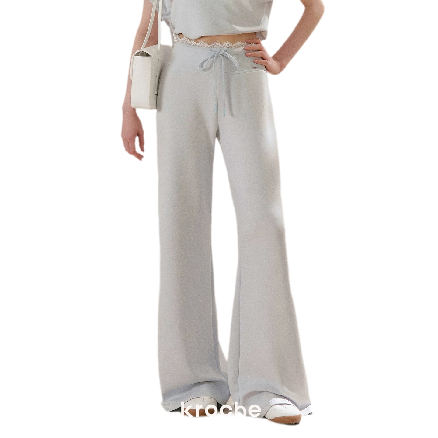 Airy Layered Lace Drawstring Pants