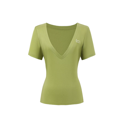 Original Lyocell Colorblock V-Neck Two-Piece Set
