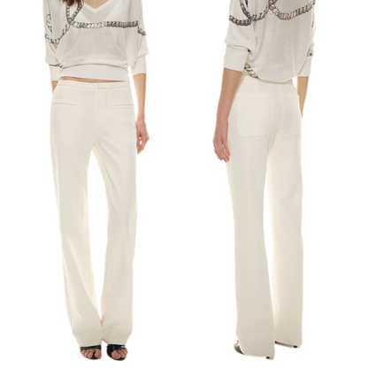 Classic Off-White Slim Straight Trousers