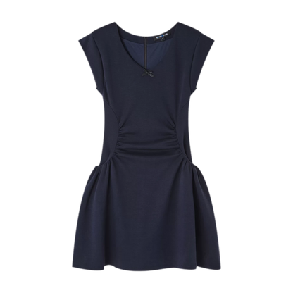 V-Neck Waist Knit Dress