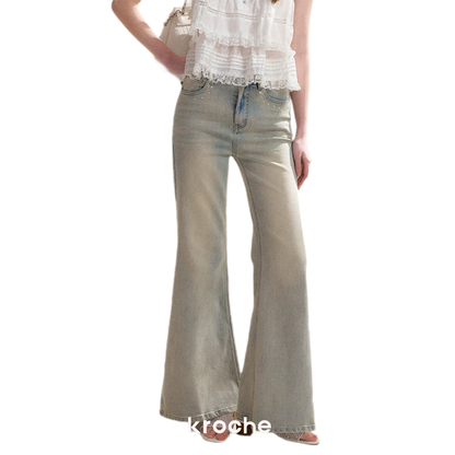 Five-Petal Sequin Flare Jeans