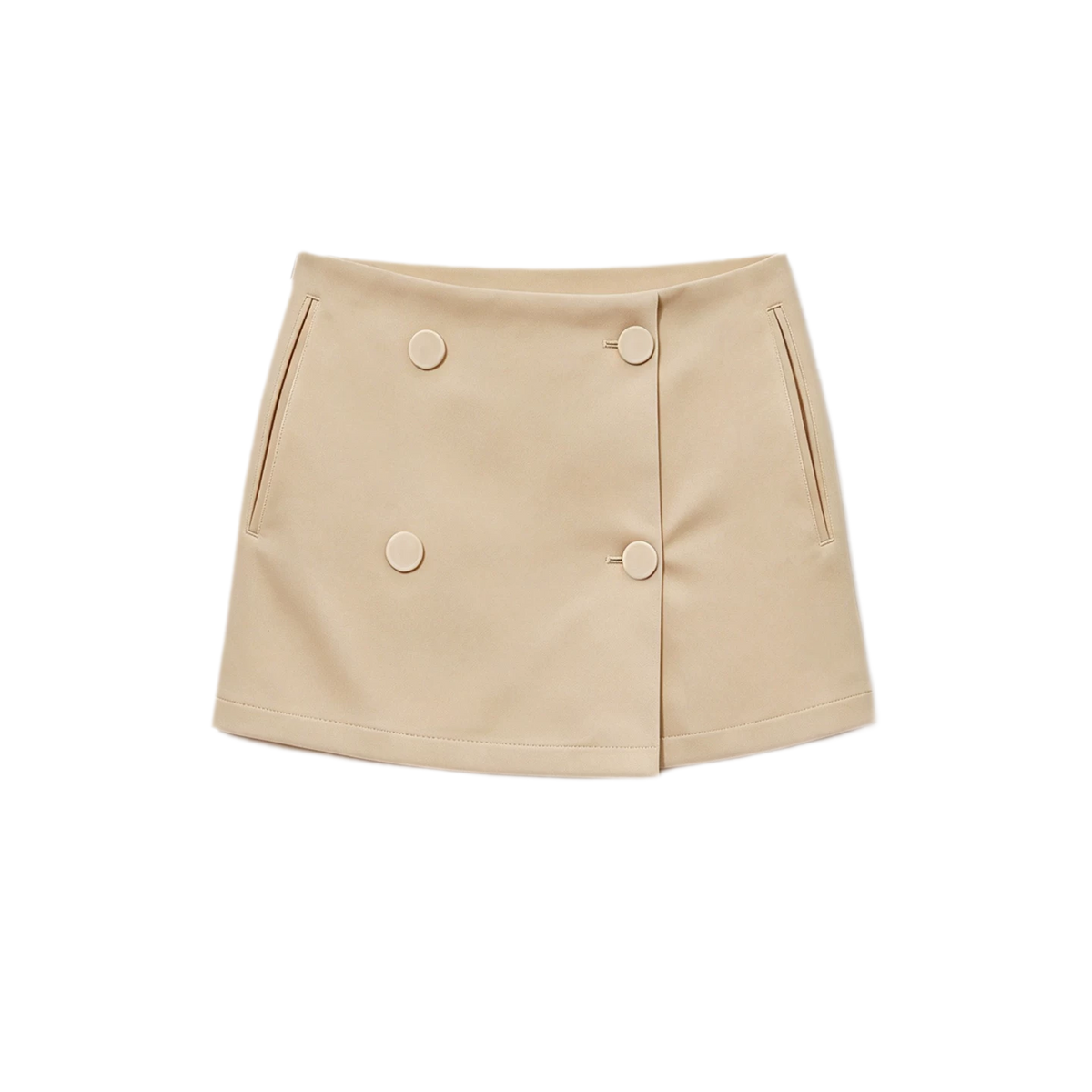 Falda pantalón de línea A con doble botonadura