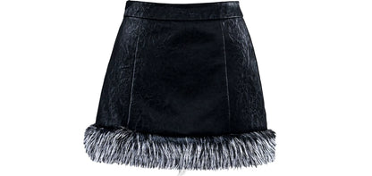 Textured Faux-Leather High-Waisted Skirt