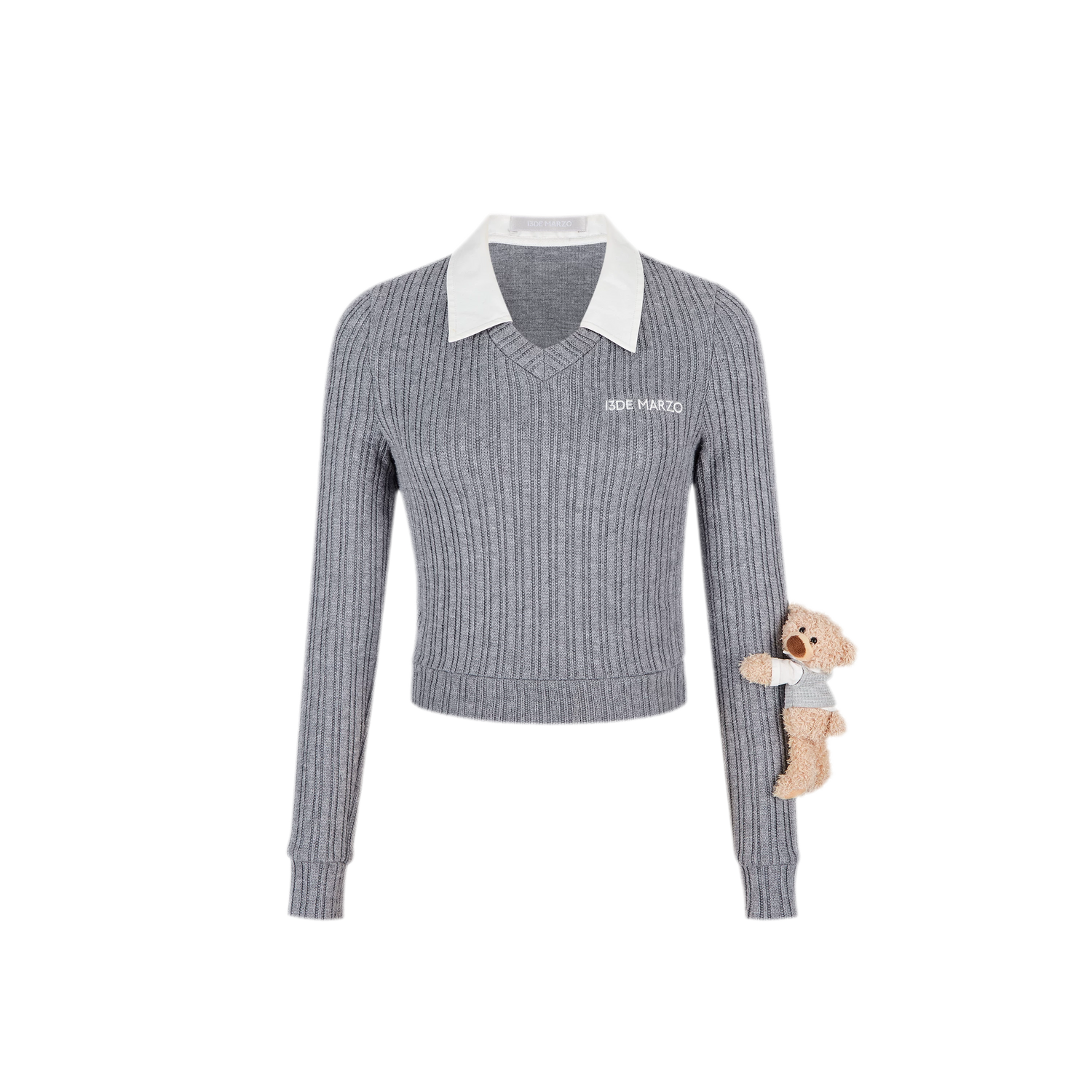 Faux Layered V-neck Sweater