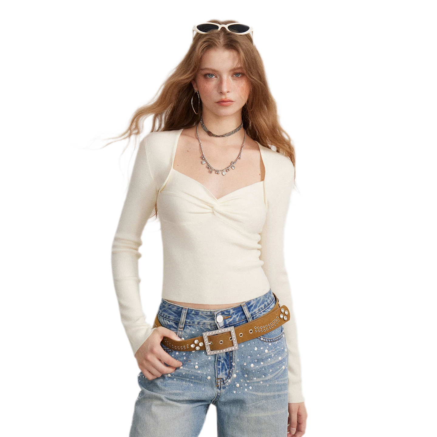 Twist Front Knit Top