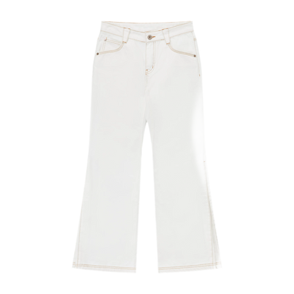 Contrast Stitch Flared Jeans