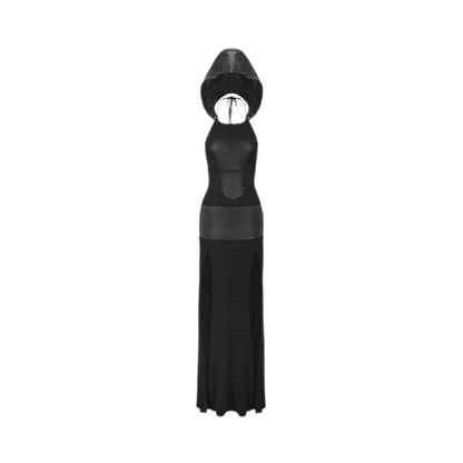 Detachable Hood Cutout Dress