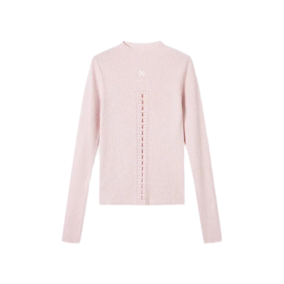 Openwork Rib-Knit Fitted Top