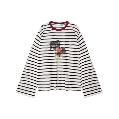 Lyocell Striped Puppy T-Shirt