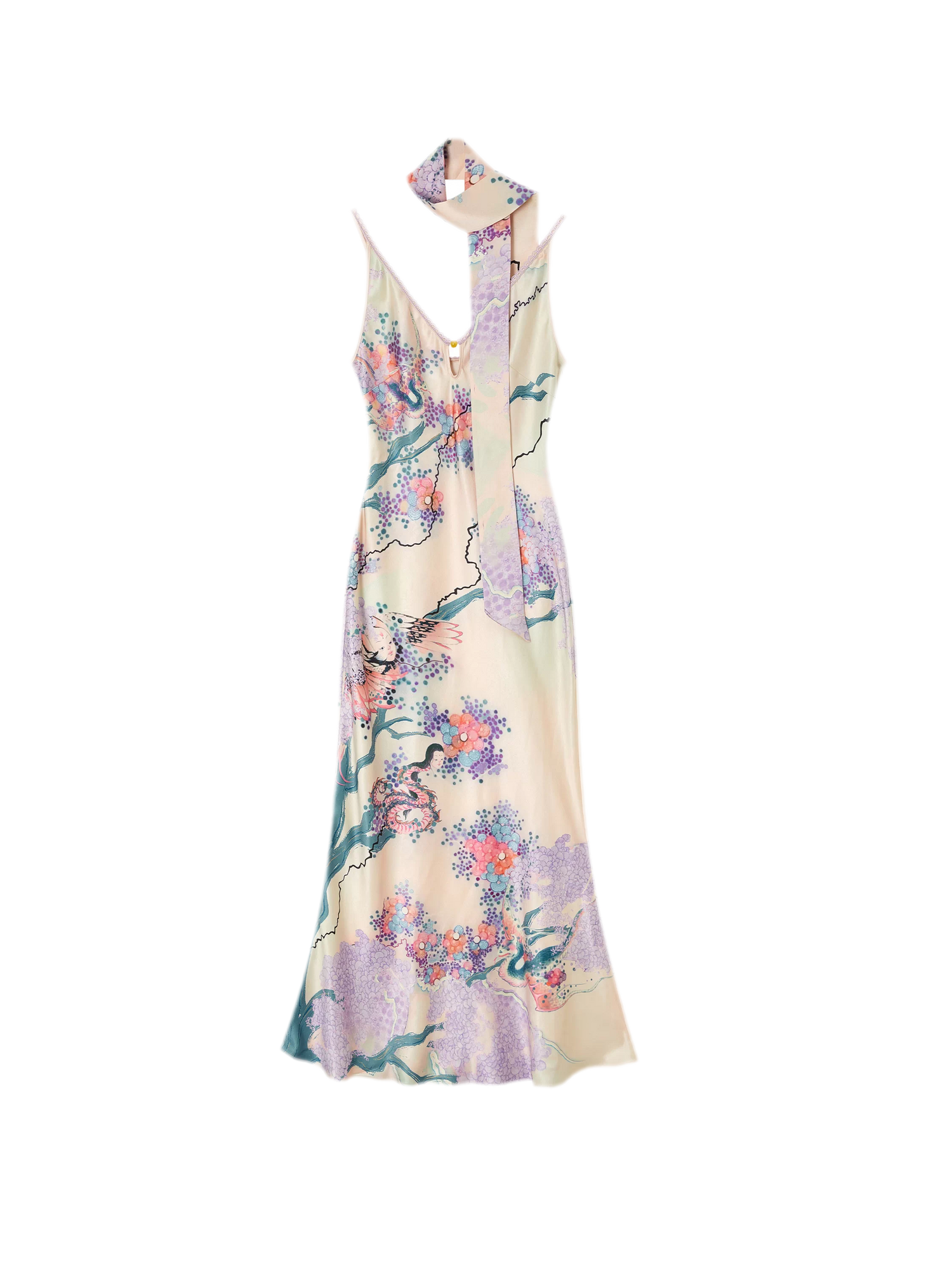 Satin Fishtail Slip Dress