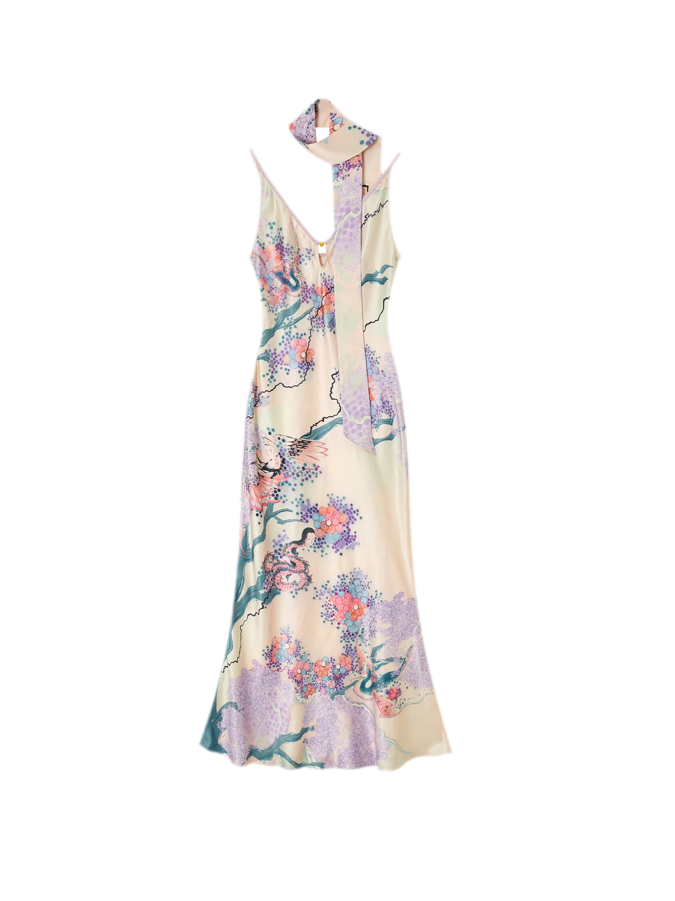 Satin Fishtail Slip Dress
