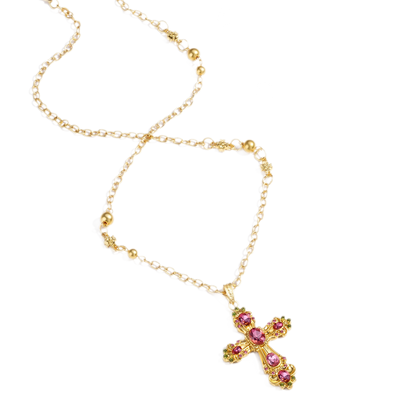 Collana con pendente a croce barocca vintage