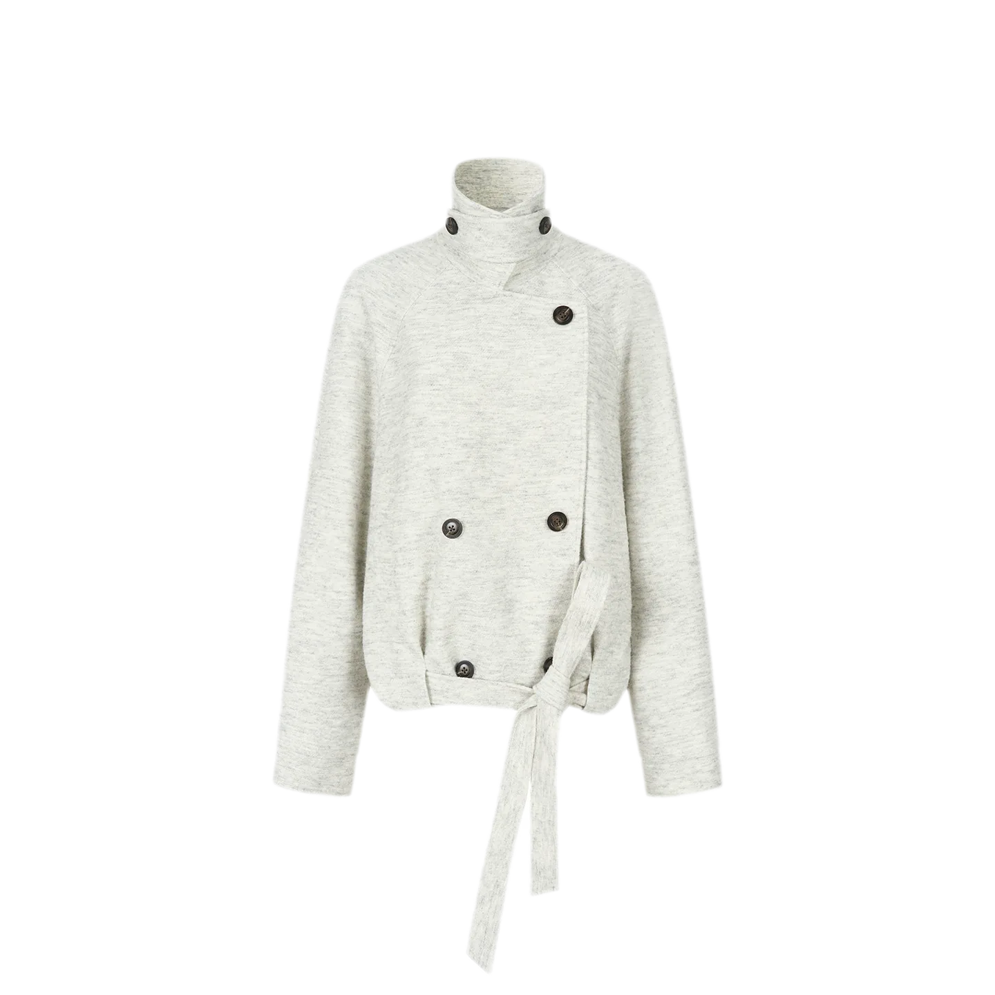 Brushed Wool Blend Short Coat