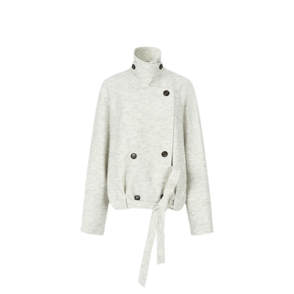 Brushed Wool Blend Short Coat