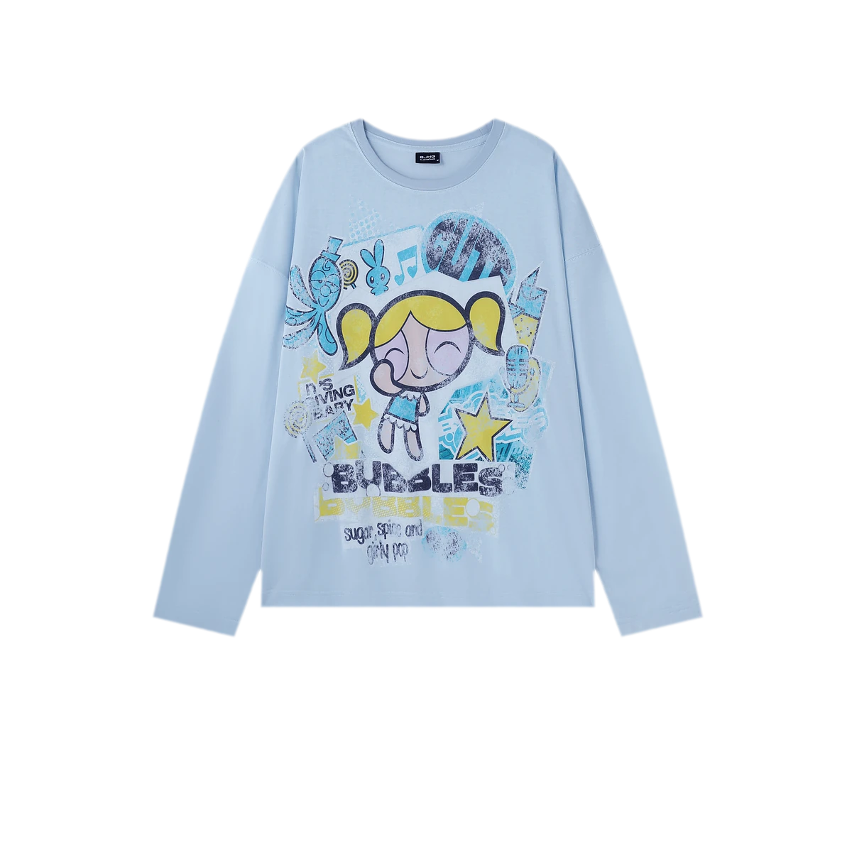 Distressed Print Long-Sleeve T-Shirt