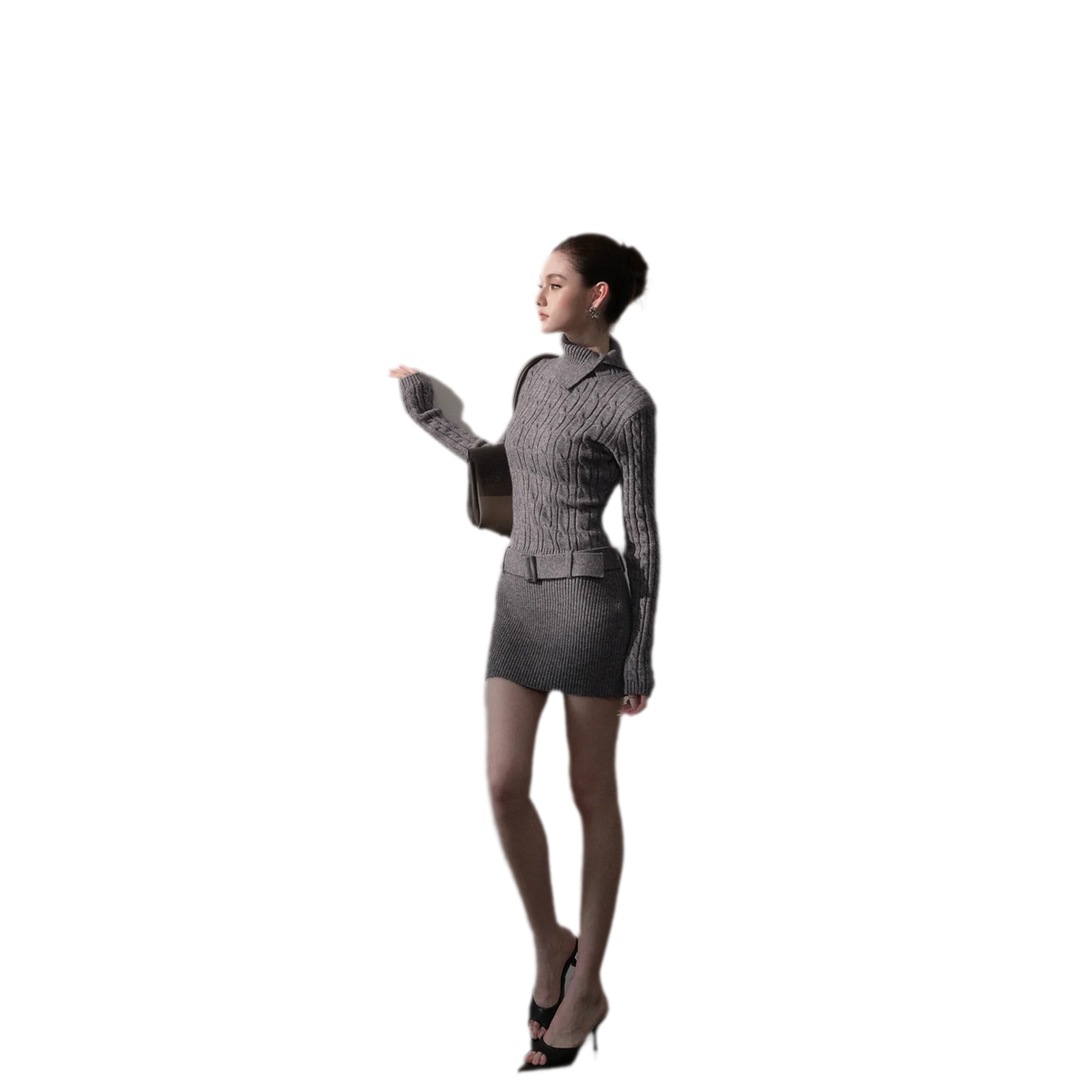 Cable-Knit Slim Mini Dress — Load image 16 in gallery view