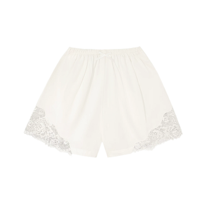 Lace Trim Cotton Shorts