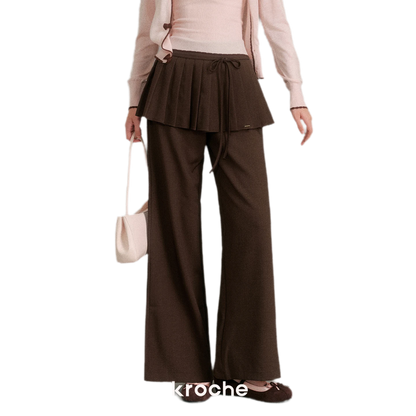 Pantalon plissé drapé à jambes larges