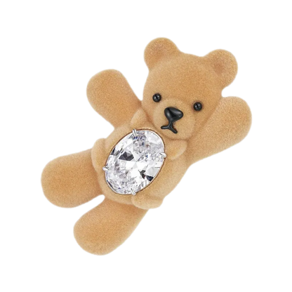 Plush Gemstone Bear Hair Clip