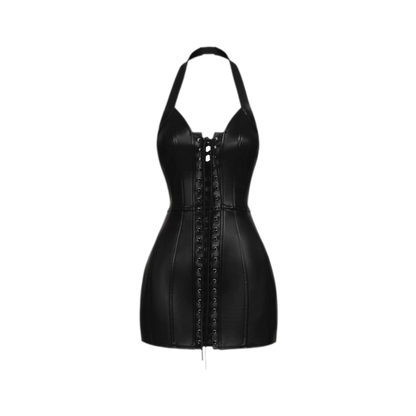 Lace-Up Bodycon Mini Dress