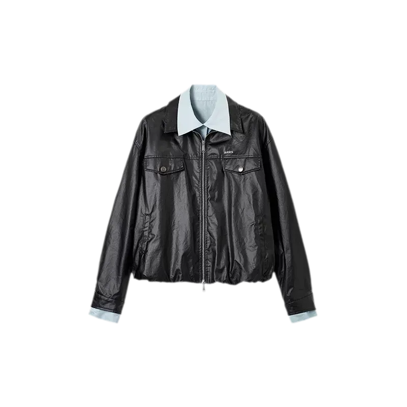 Matte Cropped Deconstructed Jacket