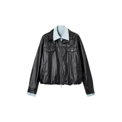 Matte Cropped Deconstructed Jacket