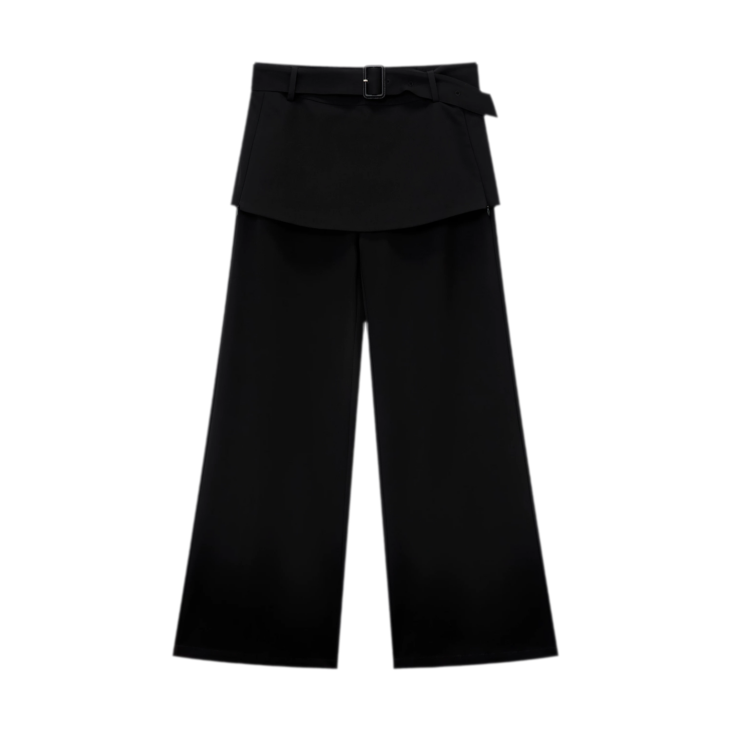 Structured Faux-Layer Wide-Leg Trousers