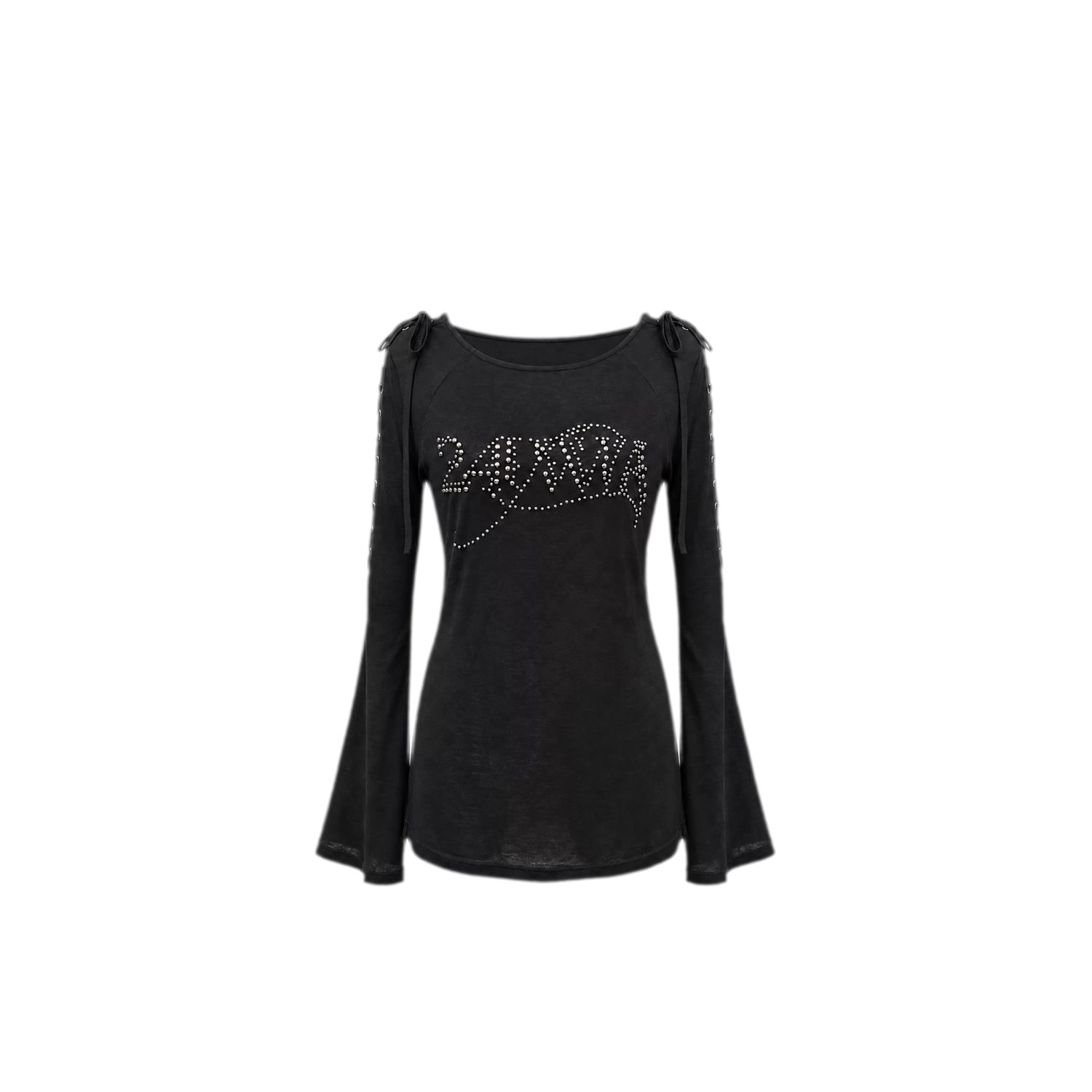 Rhinestone Strap Off-Shoulder T-Shirt