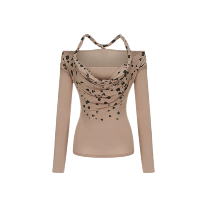 Leopard Twist V-Neck Top