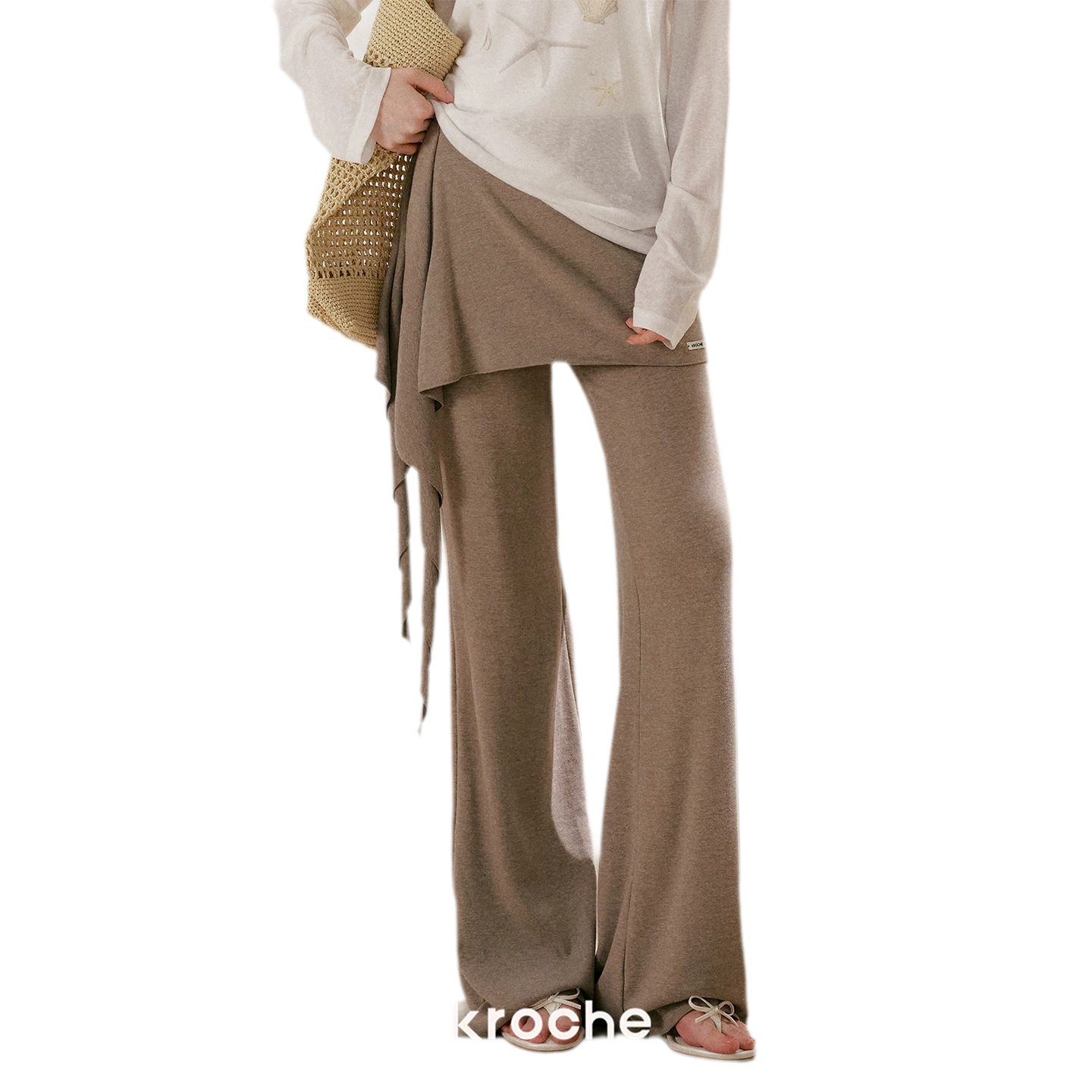 Wrap Tie Flared Pants