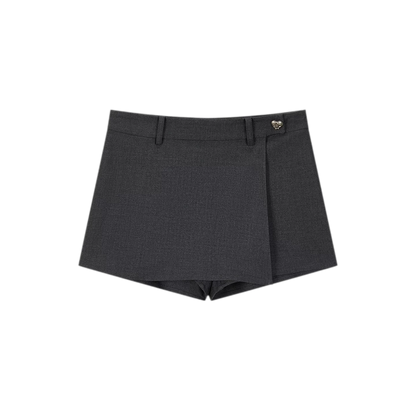 Tailored Irregular Faux Two-Piece Skort