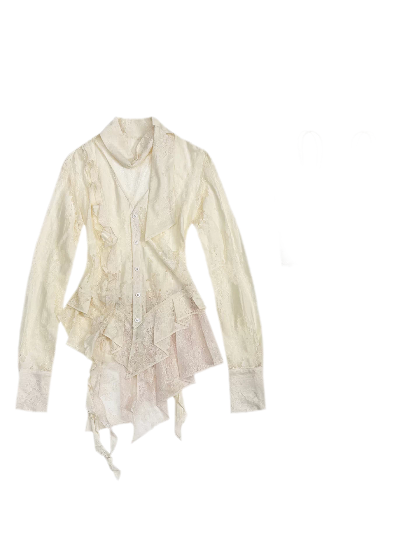 Lace Panel Adjustable Shirt Set