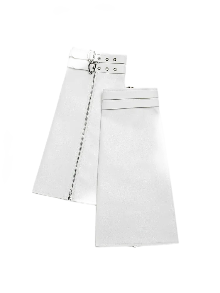 Heart Buckle Faux-Leather Skirt