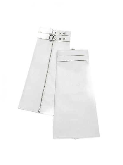 Heart Buckle Faux-Leather Skirt