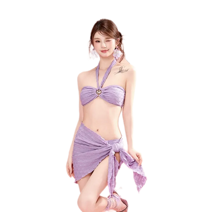 Purple Tie Bikini Set