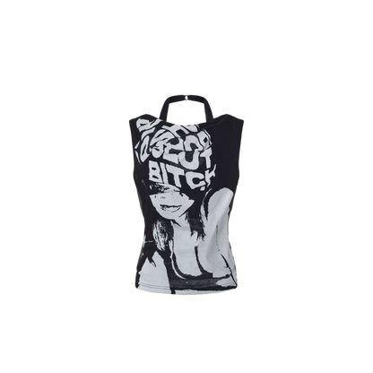 Punk Grunge Reversible Halter Vest