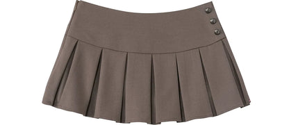 Pleated A-Line Mini Skirt