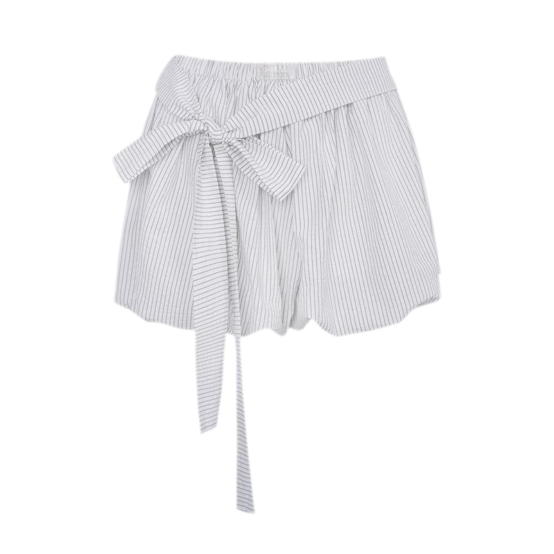 Bow Tie Elastic Waist Casual Shorts