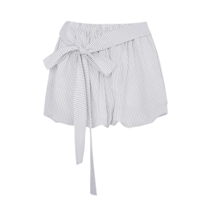 Bow Tie Elastic Waist Casual Shorts