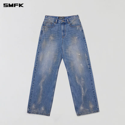 Cross Statue Tide Wide Straight Denim Jeans