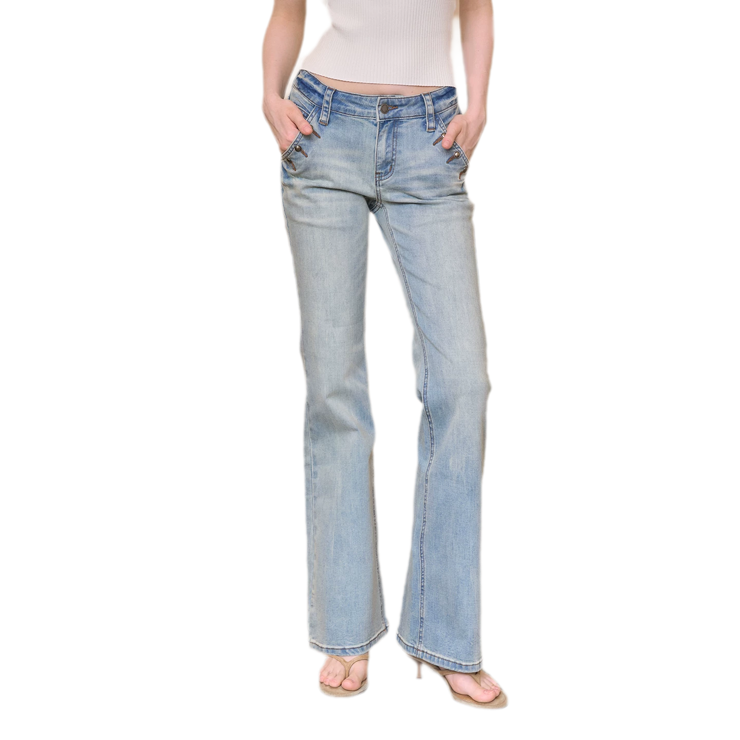Vintage Low-Rise Flare Jeans