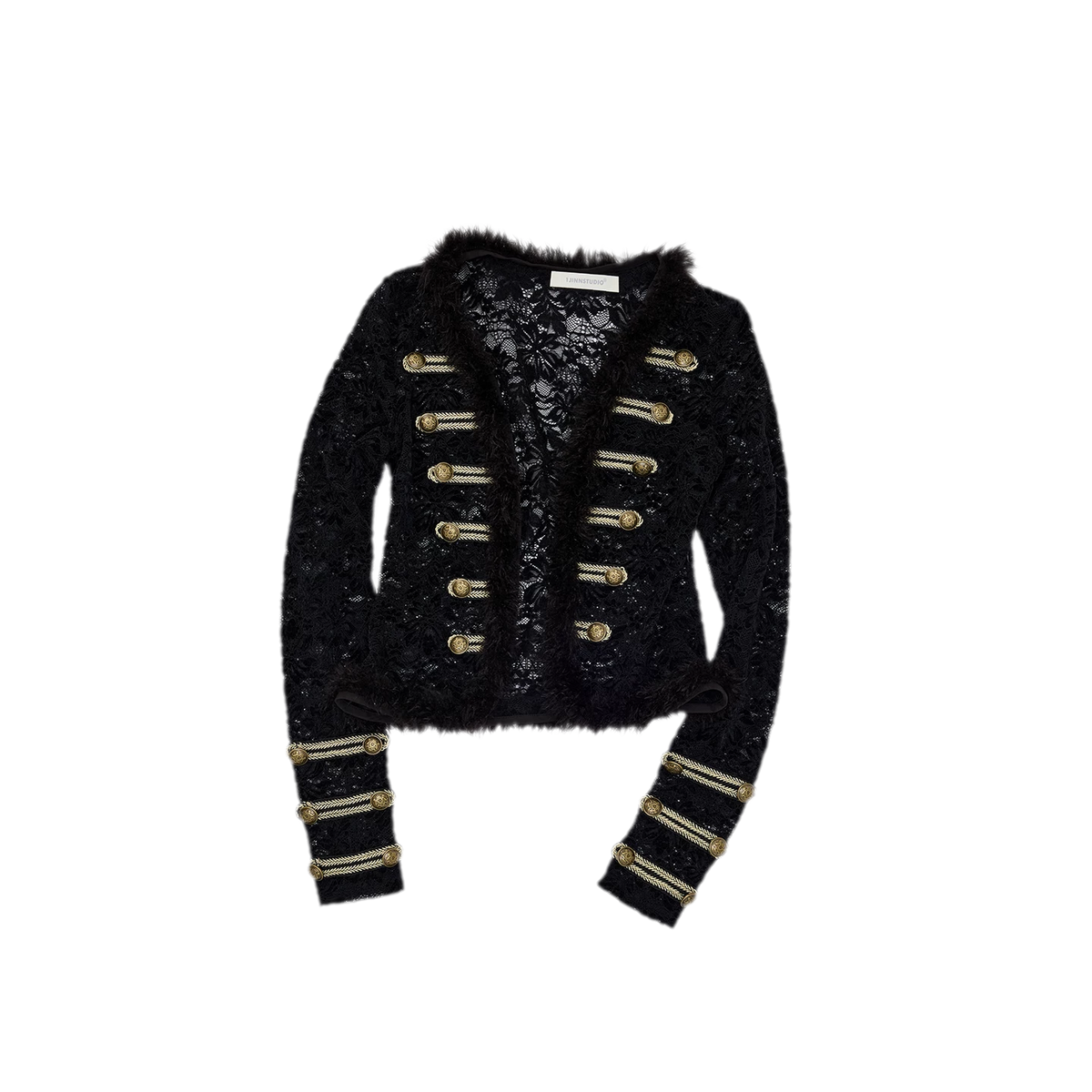 Set di cardigan e shorts con profili metallici