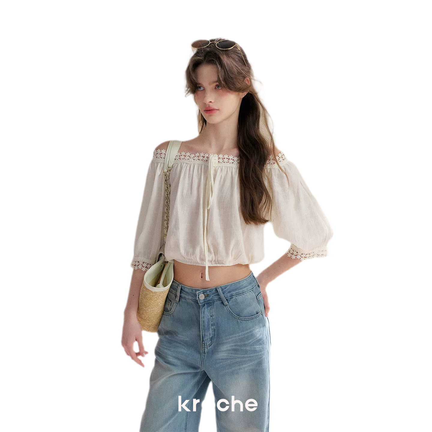 Asymmetrical Lace Off-Shoulder Top &amp; Skirt Set