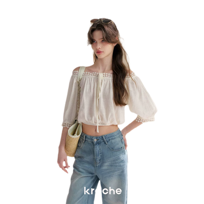 Asymmetrical Lace Off-Shoulder Top &amp; Skirt Set