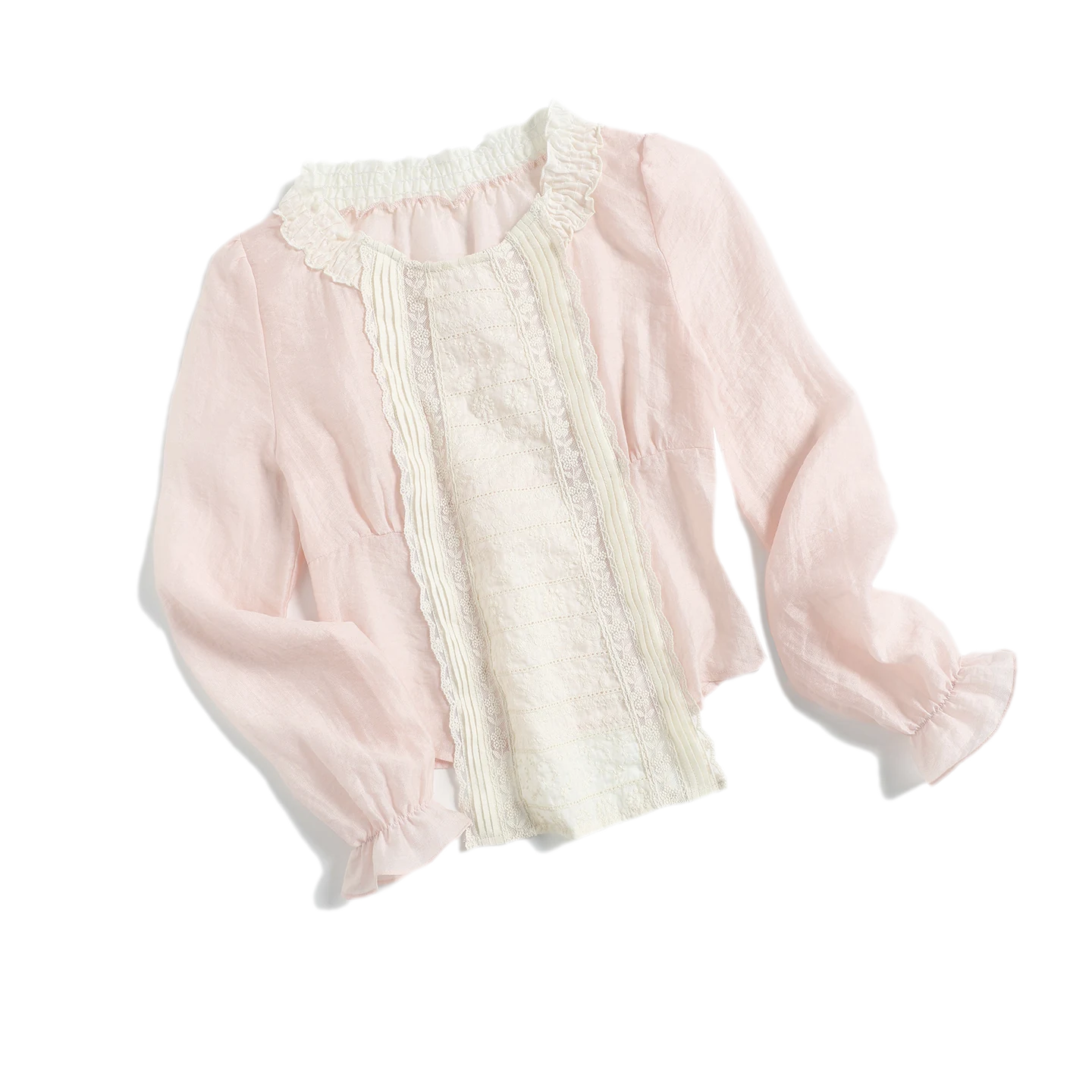 Embroidered Lace Cropped Blouse