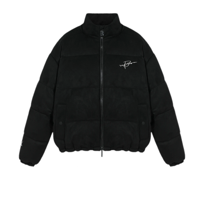 Suede Oversized Down Puffer Jacket