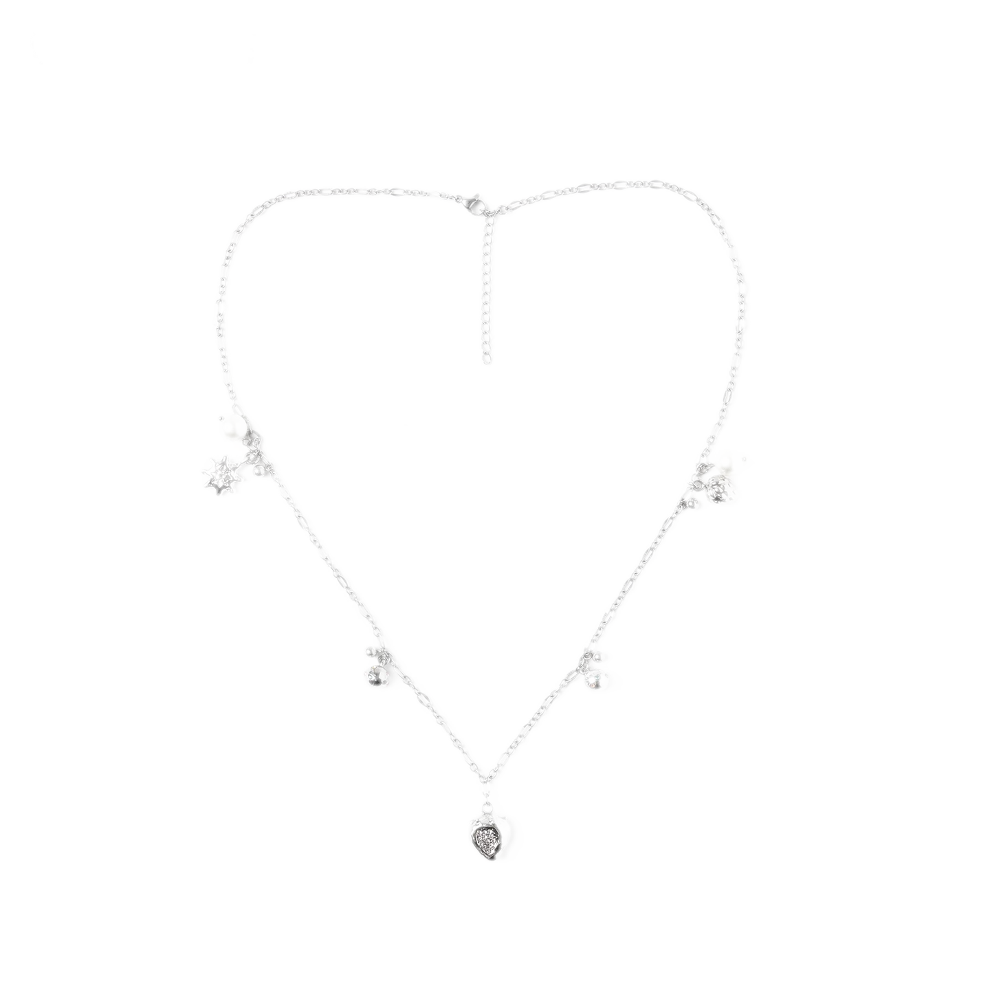 Silver Star Berry Adjustable Collarbone Necklace