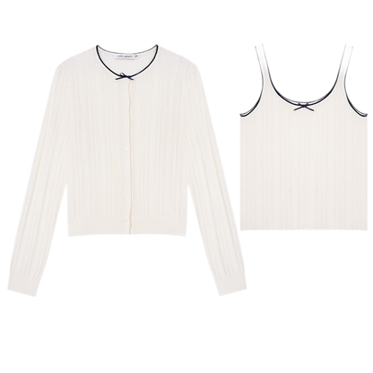 Wool-Blend Bow Knit Set