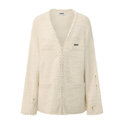 Three-Dimensional Jacquard Cardigan