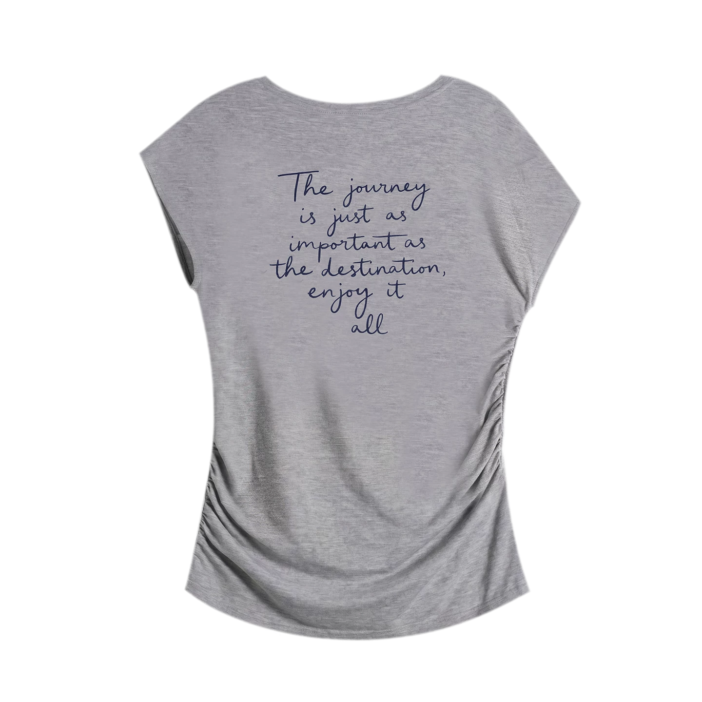 Ruched Embroidered Sleeve T-Shirt